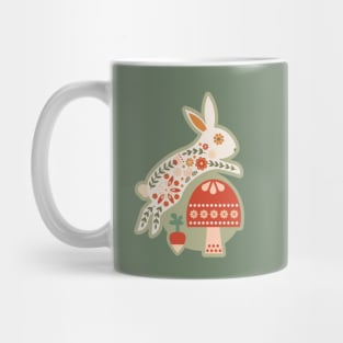 White Rabbit Jumping over a Mushroom Mug